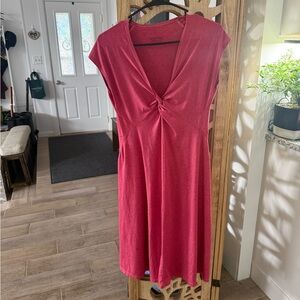 Patagonia Hot Pink Valentines Twist-Front Midi Dress
